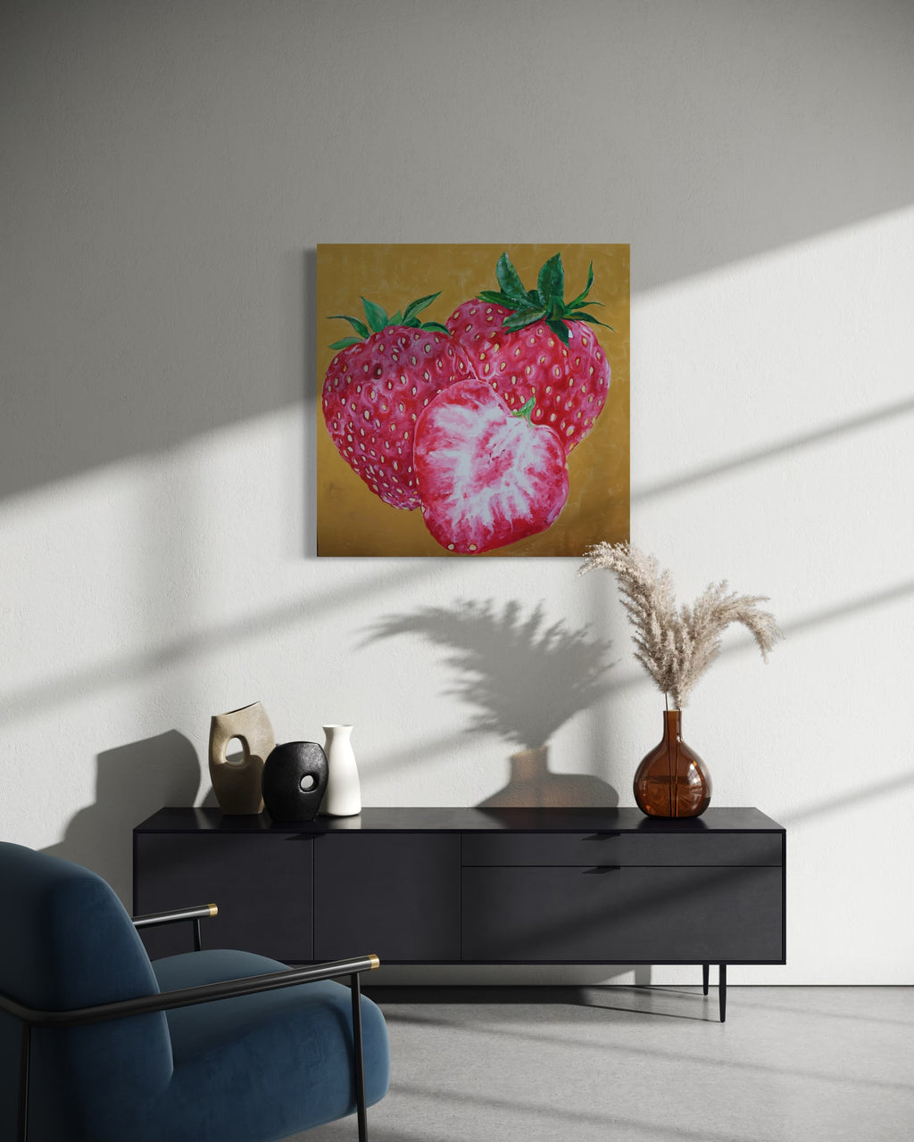 Original Acrylic Painting Strawberry Bliss